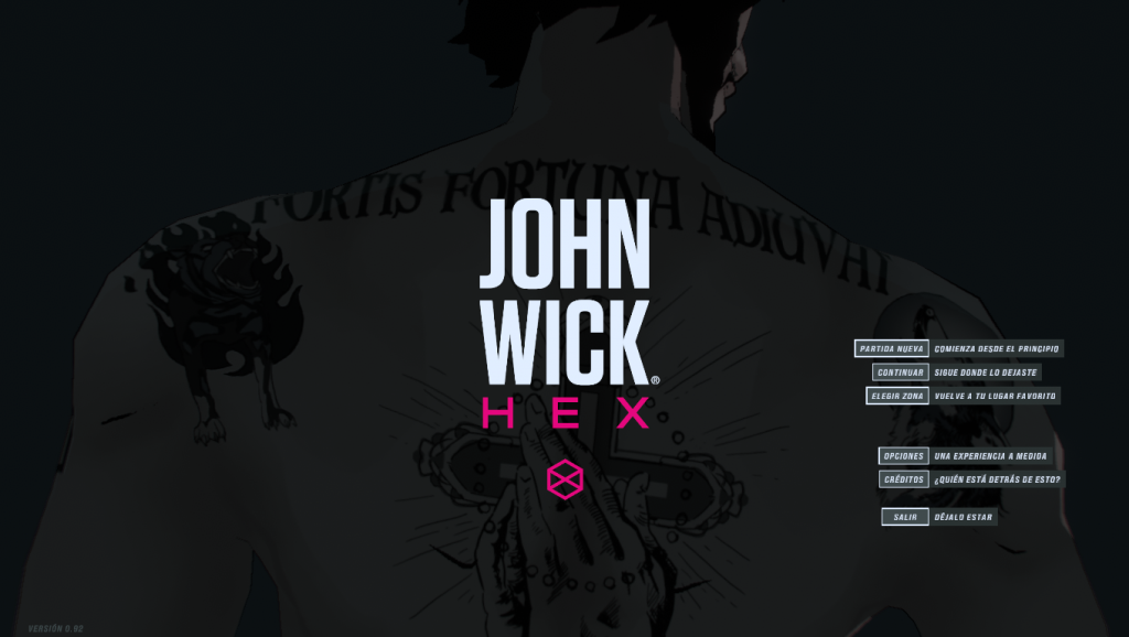 John Wick Hex menu