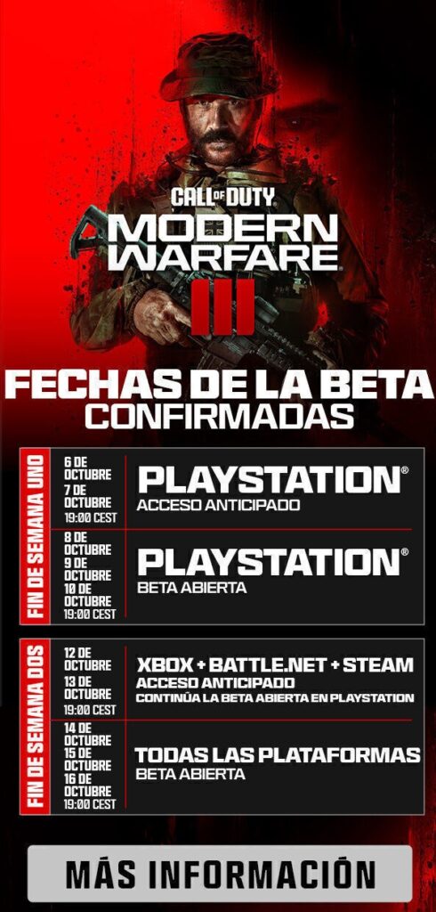 Beta Modern Warfare III fechas